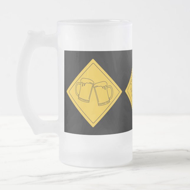 Beer Lovers Sign Frosted Glass Beer Mug (Left)