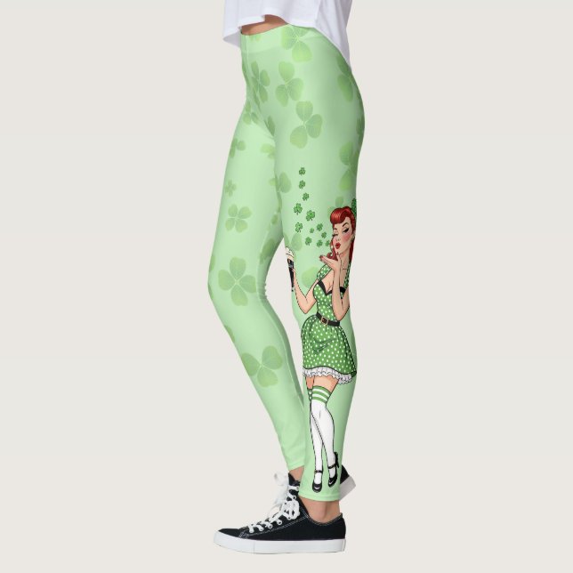 Beer Loving Irish Pin Up Leggings (Left)