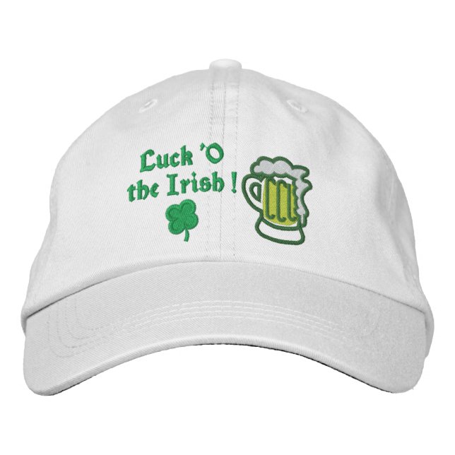 Beer  Luck O' the Irish Embroidered Hat (Front)