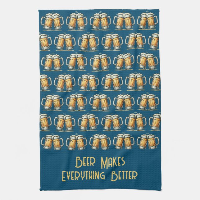 Beer Makes Everything Better Kitchen Towel (Vertical)