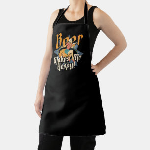 Beer Makes Me Happy Bargirl Bartending  Apron