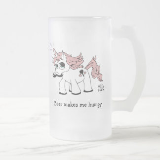 Beer makes me humpy unicorn beer mug