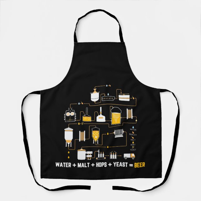 Beer Making Cycle Diagram For Homebrew Hops Yeast Apron (Front)