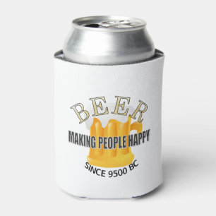 Beer Making People Happy Can Cooler