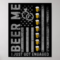 Beer Me I Just Got Engaged Vintage American Flag M