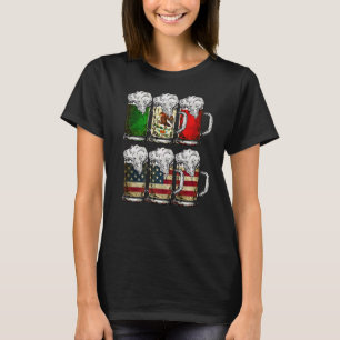 Beer Mexican American Flag Cinco de Mayo Men Drink T-Shirt