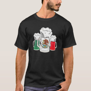 Beer Mexican Flag Cinco De Mayo Party Mexico Drink T-Shirt