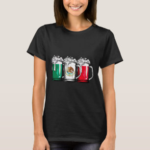 Beer Mexican Flag Mexico Cinco De Mayo Men Drinkin T-Shirt