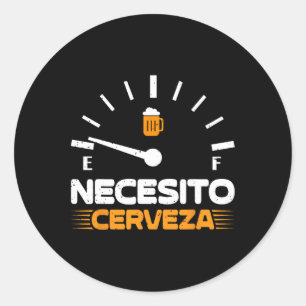 Beer Mexican Party Men Necesito Cerveza Cinco De M Classic Round Sticker