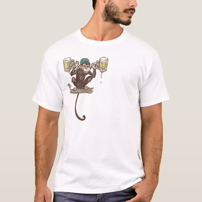 Beer Monkey by Mudge Studios T-Shirt (Front)