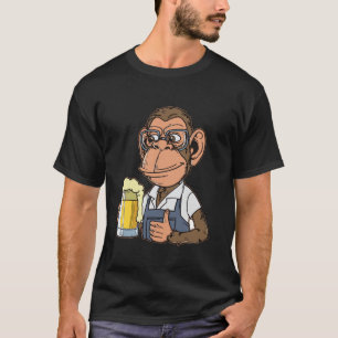 Beer Monkey Holding Beer Cartoon Bartender For Adu T-Shirt