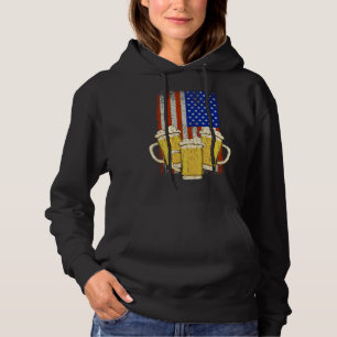 Beer Mug American Flag Craft Beer Beer  Brewer Hoodie