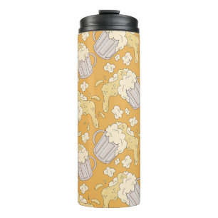 Beer Mug Cartoon: Vintage Seamless.