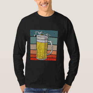 Beer mug cigarette smoking drinking alcohol bar pu T-Shirt