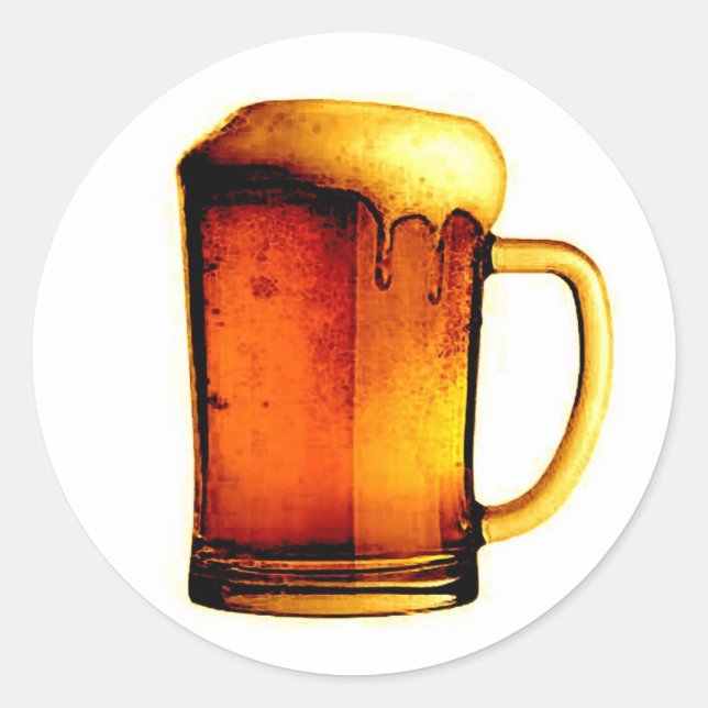 Beer Mug Classic Round Sticker (Front)