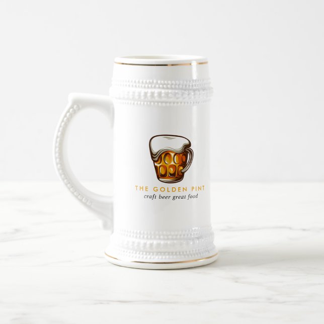 Beer Mug Logo Brewery Bar Business Stein (Left)