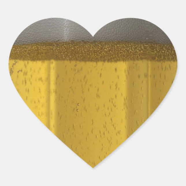 Beer Mug with Bubbles and Foam Heart Sticker (Front)