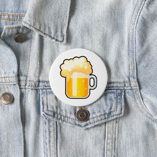 Beer Mug with Frothy Foam 7.5 Cm Round Badge