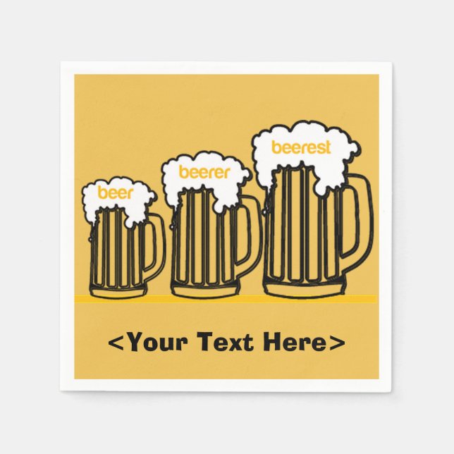 Beer Mugs Personalised Party Napkins (Front)