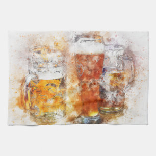 Beer Mugs Tea Towel
