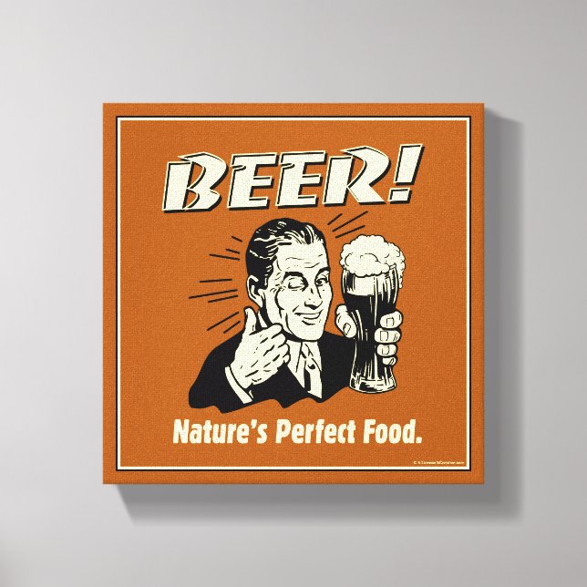 Beer: Nature's Perfect Food Canvas Print (Front)