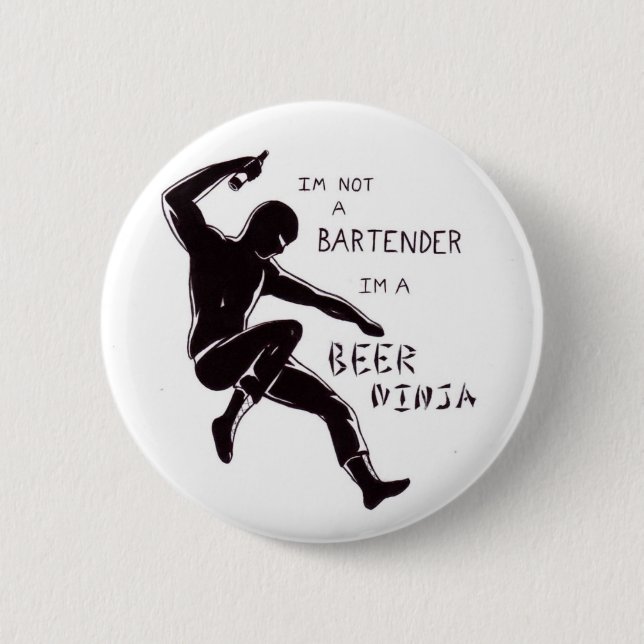 beer ninja 6 cm round badge (Front)