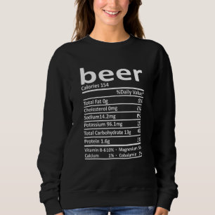 Beer Nutrition Thanksgiving Costume Food Christma Sweatshirt