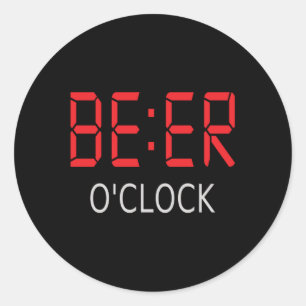 Beer o'clock classic round sticker