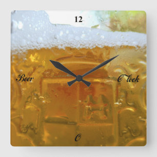 Beer O'Clock, Square Wall Clock