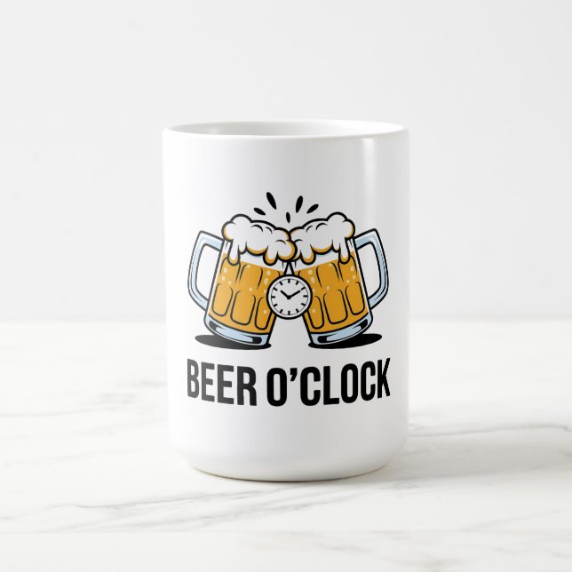 Beer O'Clock - Time to Celebrate with a Cold One Coffee Mug (Center)