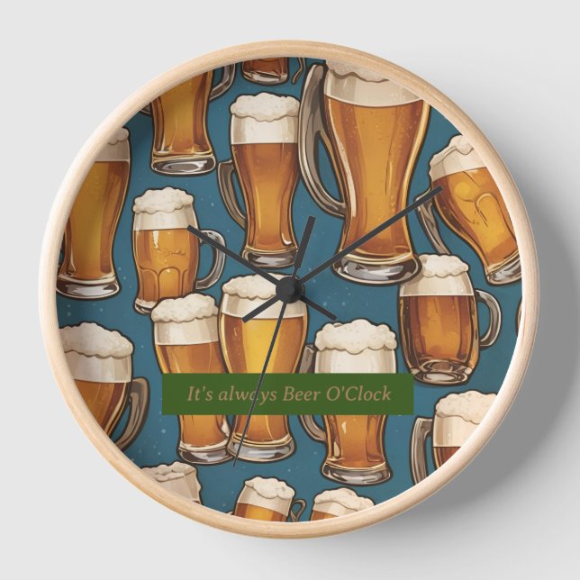Beer O'Clock Wall Clock by #Based (Front)