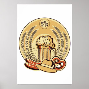 Beer Oktoberfest Label Vintage Graphic Poster