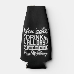 Beer Party Drinking Humour Typography Personalised Bottle Cooler