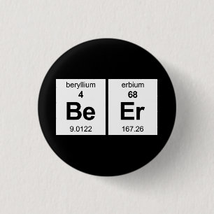 BeEr Periodic Table 3 Cm Round Badge