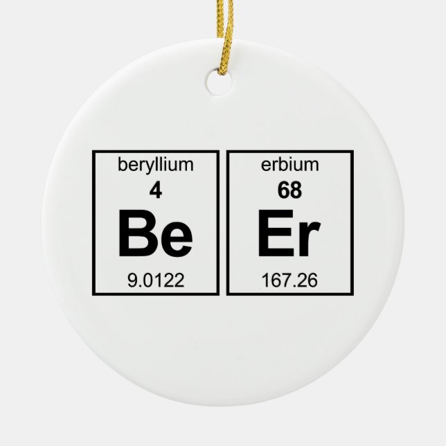 BeEr Periodic Table Ceramic Tree Decoration (Front)