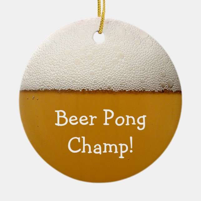 Beer Pong Ceramic Tree Decoration (Front)