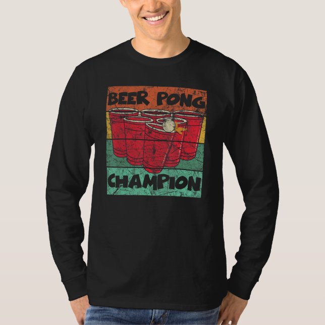 Beer Pong Champion Drinking Challenge T-Shirt (Front)