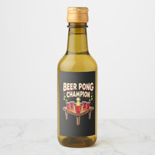 Beer Pong Champion Ping Pong Drinking Wine Label