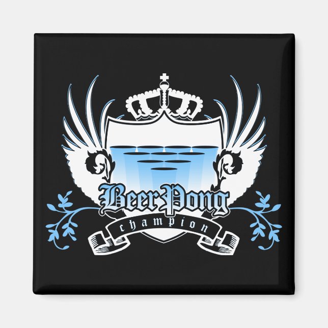 beer pong champion royal crest magnet (Front)