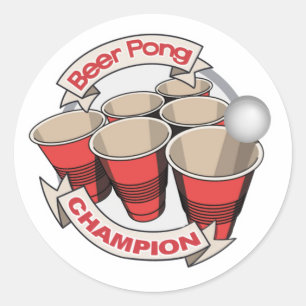 Beer Pong Champion Stickers