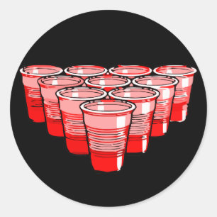 beer pong classic round sticker
