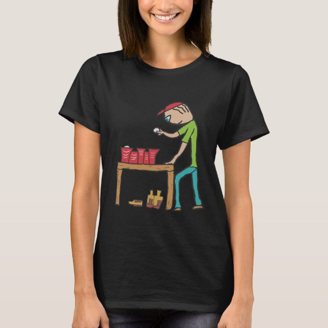 Beer Pong Drinking Game T-Shirt (Front)