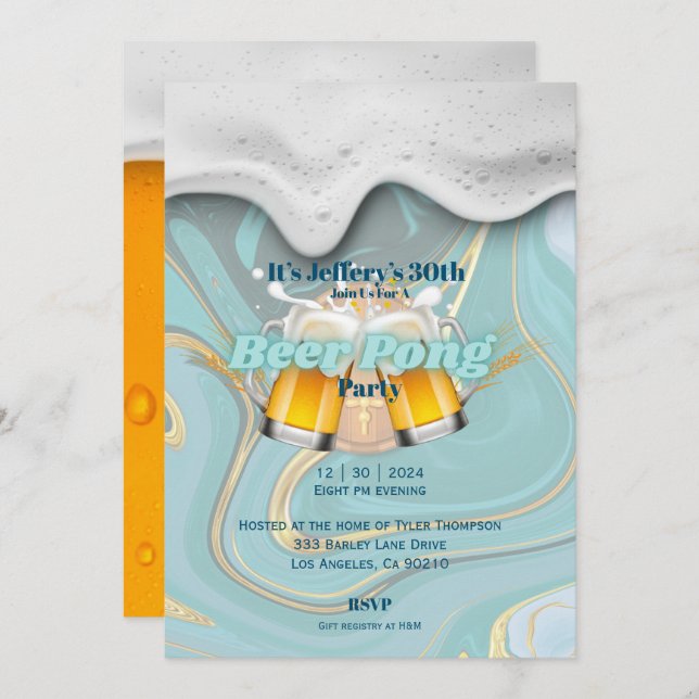 Beer pong Invitation (Front/Back)