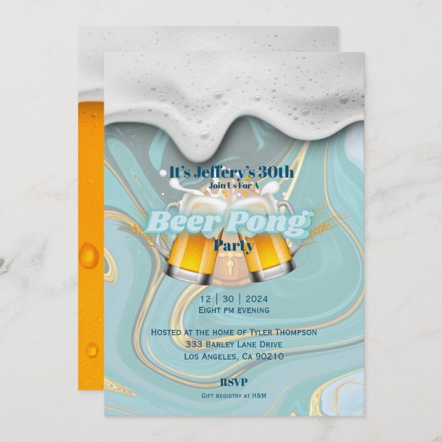 Beer pong Invitation (Front/Back)