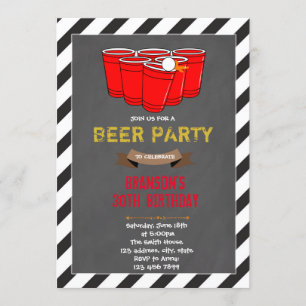 Beer pong party invitation