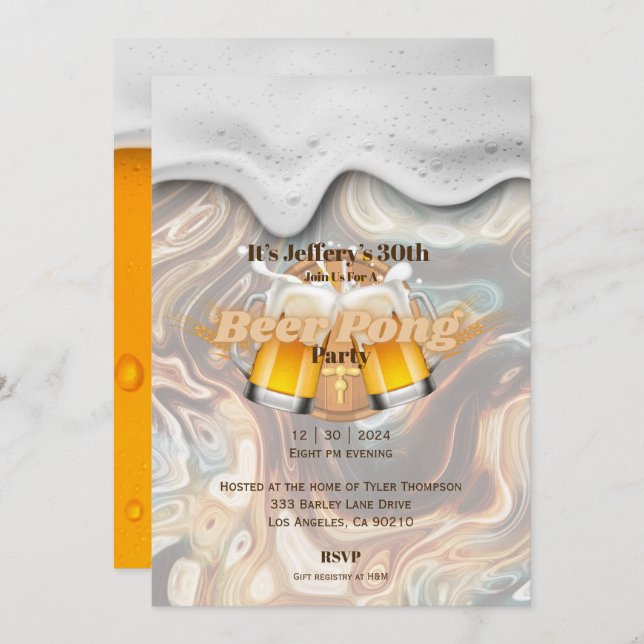 Beer pong party Invitation (Front/Back)