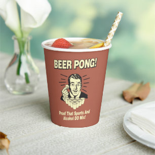 Beer Pong: Proof Alcohol & Sports Mix Paper Cups