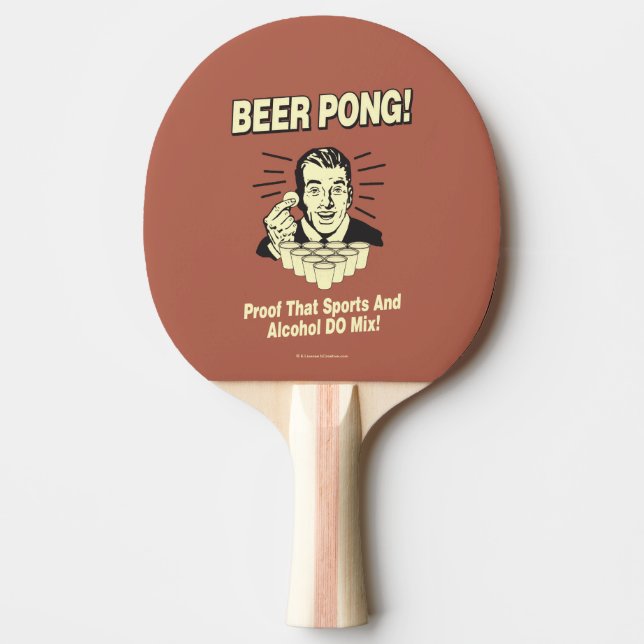 Beer Pong: Proof Alcohol & Sports Mix Ping Pong Paddle (Front)
