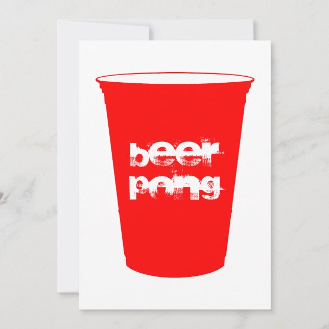 beer pong : red party cup invitation (Front)