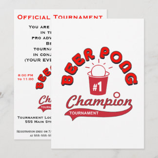 Beer Pong Tournament (Party) Invitation
